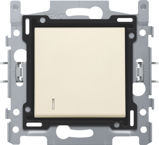 [100-60000] Bouton poussoir avec lentille 10A 250V AC, N.O., avec 3 bornes, crème